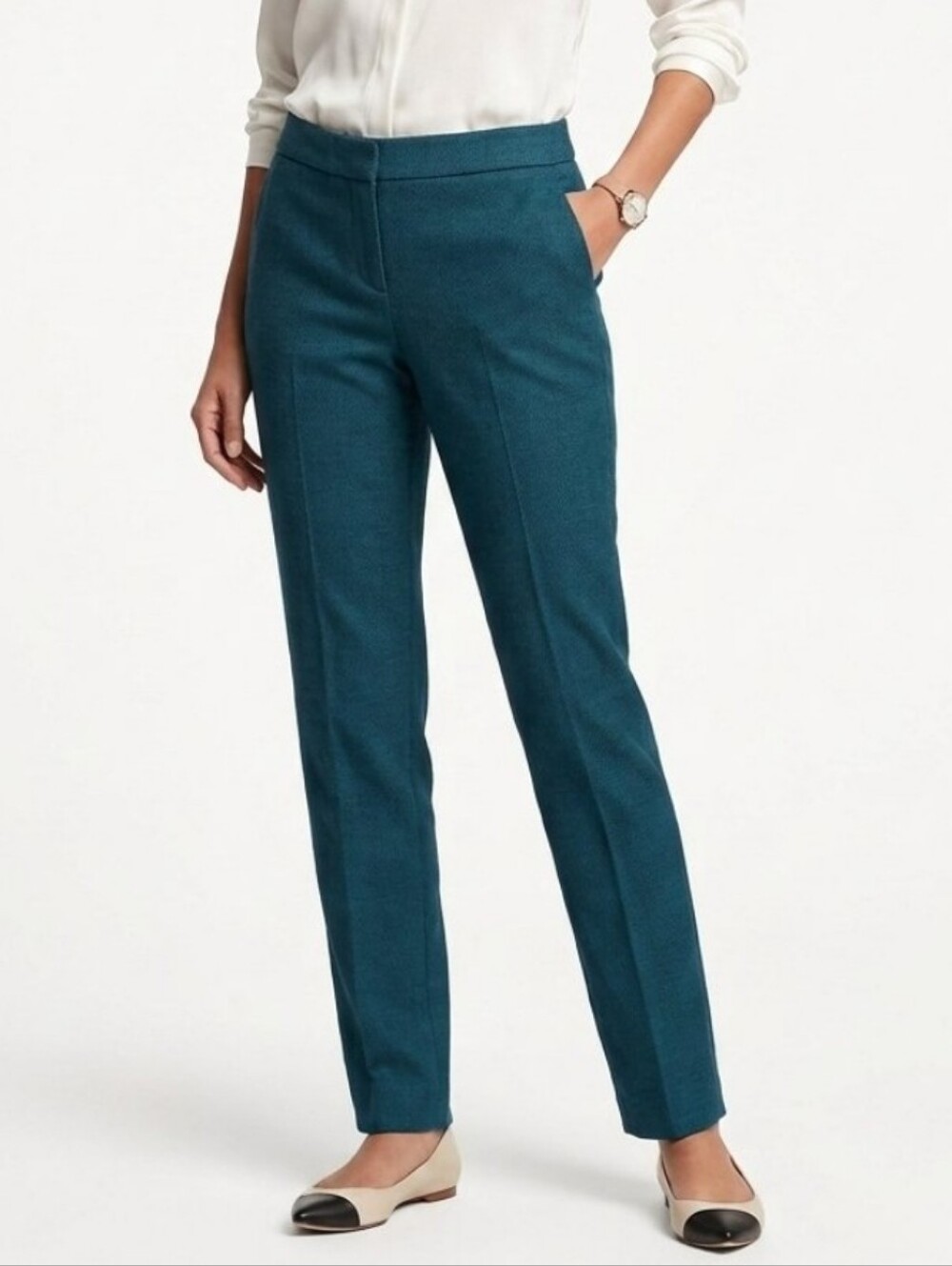 NWT $60 Banana Republic Martin Fit Teal Dress Pant Stretch Business Women’s 0